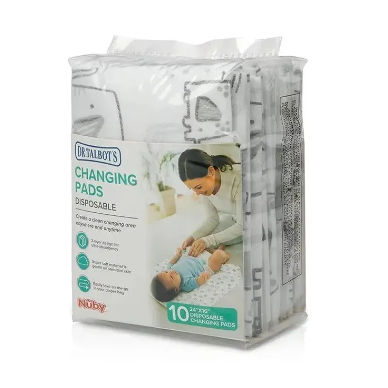 Nuby Changing Pads & Covers*- Dr Talbots 10 Pk Neutral Disposable Changing Pads