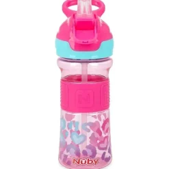 Nuby Water Bottle|Dishes, Utensils & Food Containers*- Flip-It Reflex Bottle, Pink Leopard