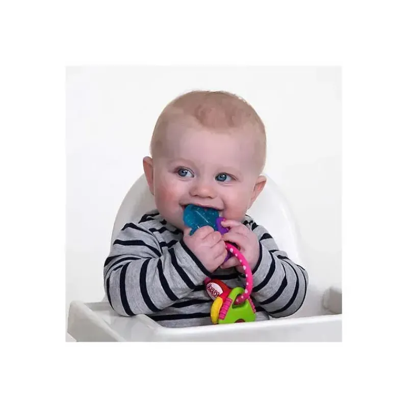 Nuby Toys For 0-12 Months|Gift For Baby*- Ice Gel Teether Keys Pink