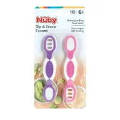 Nuby Utensils & Accessories|Dishes, Utensils & Food Containers*- Dip & Scoop Spoons, 2 Pack, Girl