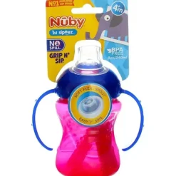 Nuby Straw, Sippy & Training Cups|Dishes, Utensils & Food Containers*- 8Oz 2 Handle Super Spout Cup, Colors May Vary