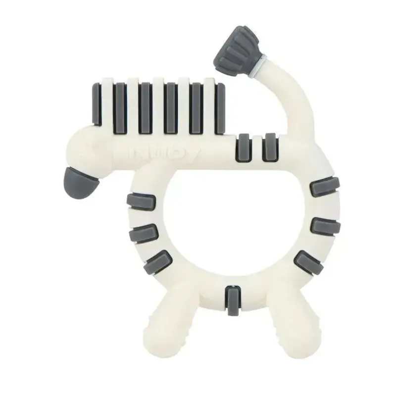 Nuby Rattles & Teethers*- 1-pack Geo Zoos, Assorted | Elephant, Giraffe, Octopus And Zebra