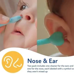 Nuby Cleaning*- 2Pk Ear And Nose Cleaner With Case, Boy