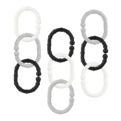 Nuby Storage & Organizers*- 18Pk Linkables Teething Toys, Black/Grey/White