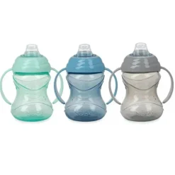 Nuby Straw, Sippy & Training Cups|Dishes, Utensils & Food Containers*- 3Pk Neutral Clik-It Handle Cup, 8Oz