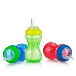 Nuby Water Bottle|Dishes, Utensils & Food Containers*- 1Pk 10Oz Ns Flexi Straw Cup, Assorted Colors