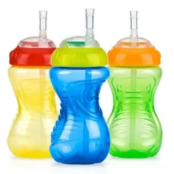 Nuby Water Bottle|Dishes, Utensils & Food Containers*- 1Pk 10Oz Ns Flexi Straw Cup, Assorted Colors