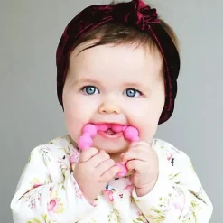 Nuby Rattles & Teethers|Toys For 0-12 Months*- 2Pk Silicone Ring Teether, Assorted Colors