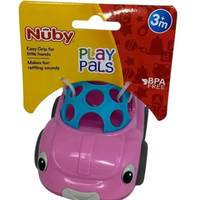 Nuby Rattles & Teethers*- Rattle Pals, Pink Car