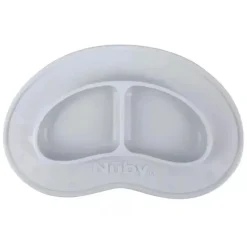 Nuby Suction Plates & Bowls|Dishes, Utensils & Food Containers*- Sectioned Silicone Feeding Mat, Gray