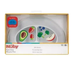 Nuby Suction Plates & Bowls|Dishes, Utensils & Food Containers*- Sectioned Silicone Feeding Mat, Gray