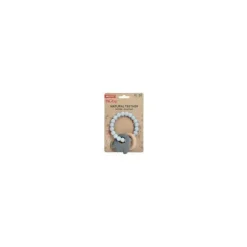 Nuby Toys For 0-12 Months|Gift For Baby*- Silicone & Wood Teething Bracelet, Gray