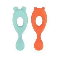 Nuby Utensils & Accessories|Dishes, Utensils & Food Containers*- Silicone Character Spoons - 2Pk Silicone, Bear & Mouse