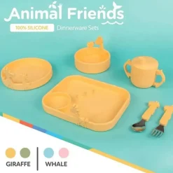 Nuby Suction Plates & Bowls|Dishes, Utensils & Food Containers*- Silicone Giraffe Baby Feeding Bowl - Yellow