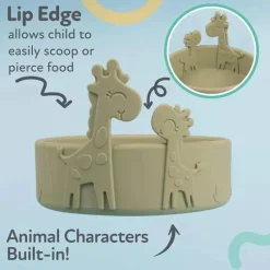 Nuby Suction Plates & Bowls|Dishes, Utensils & Food Containers*- Silicone Giraffe Baby Feeding Bowl - Green