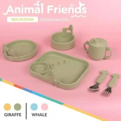 Nuby Suction Plates & Bowls|Dishes, Utensils & Food Containers*- Silicone Giraffe Baby Feeding Bowl - Green
