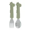Nuby Utensils & Accessories|Dishes, Utensils & Food Containers*- Silicone Stainless Steel Giraffe Fork & Spoon - Green