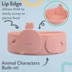 Nuby Suction Plates & Bowls|Dishes, Utensils & Food Containers*- Silicone Whale Baby Feeding Bowl - Pink Blush