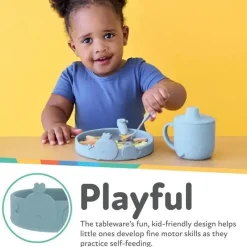 Nuby Plates & Bowls|Dishes, Utensils & Food Containers*- Silicone Whale Feeding Bowl - Blue
