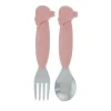 Nuby Utensils & Accessories|Dishes, Utensils & Food Containers*- Silicone/Stainless Steel Whale Fork & Spoon, Pink