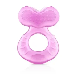 Nuby Toys For 0-12 Months|Gift For Baby*- Step 1 Soft Silicone Teether, Pink