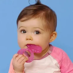 Nuby Toys For 0-12 Months|Gift For Baby*- Step 1 Soft Silicone Teether, Pink