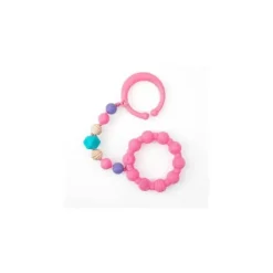 Nuby Toys For 0-12 Months|Gift For Baby*- Tag A Long Teether Pink