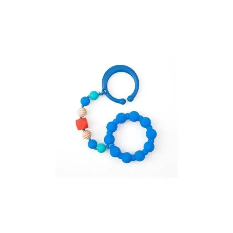Nuby Toys For 0-12 Months|Gift For Baby*- Tag A Long Teether Blue