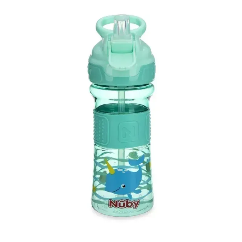 Nuby Straw, Sippy & Training Cups|Dishes, Utensils & Food Containers*- Thirsty Kids Flip It Reflex, Aqua