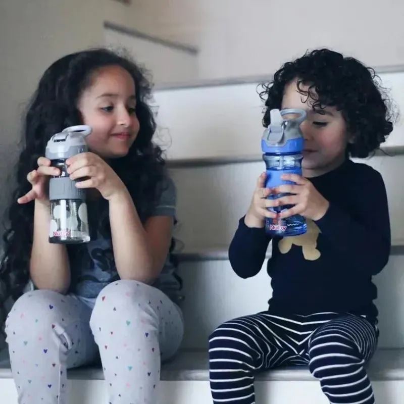 Nuby Straw, Sippy & Training Cups|Dishes, Utensils & Food Containers*- Thirsty Kids Flip It Reflex, Aqua