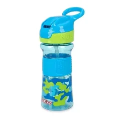 Nuby Straw, Sippy & Training Cups|Dishes, Utensils & Food Containers*- Thirsty Kids 12Oz Flip-It Reflex Push Button Soft Spout Cup, Blue