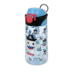 Nuby Straw, Sippy & Training Cups|Dishes, Utensils & Food Containers*- Thirsty Kids 15Oz Flip-It Bolt Pirate Sharks Blue