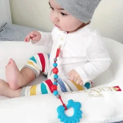 Nuby Rattles & Teethers*0M+ Silicone Beaded Pacifier Holder With Teether - Assorted