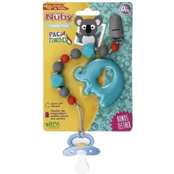 Nuby Rattles & Teethers*0M+ Silicone Beaded Pacifier Holder With Teether - Assorted