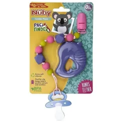 Nuby Rattles & Teethers*0M+ Silicone Beaded Pacifier Holder With Teether - Assorted