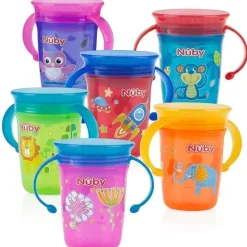 Nuby Straw, Sippy & Training Cups|Dishes, Utensils & Food Containers*No-Spill 2-Handle 360° Wonder Cup, Colors May Vary