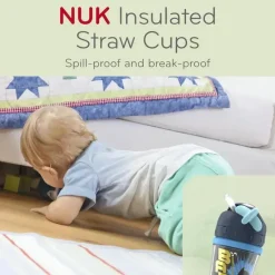Nuk Straw, Sippy & Training Cups|Dishes, Utensils & Food Containers*- Boy Justice League Insulated Straw Cup, 9Oz