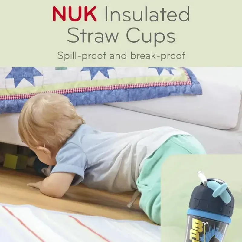 Nuk Straw, Sippy & Training Cups|Dishes, Utensils & Food Containers*- Boy Justice League Insulated Straw Cup, 9Oz