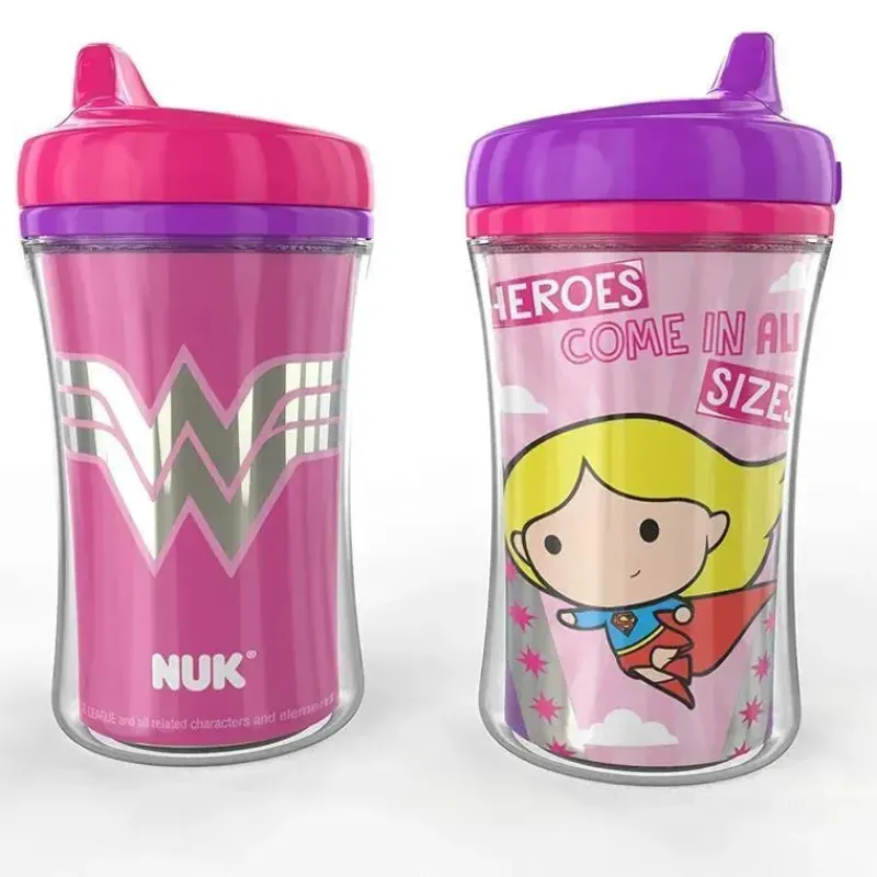 Nuk Straw, Sippy & Training Cups|Dishes, Utensils & Food Containers*- Justice League Insulated Hard Spout Sippy Cup 9 Oz 2 Pk, Girl