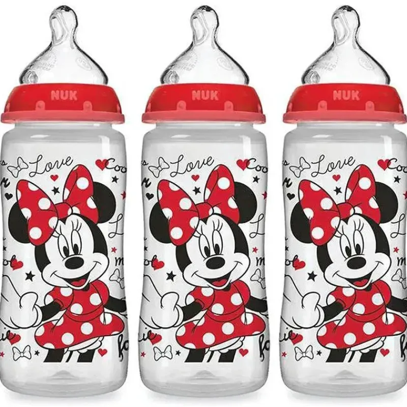 Nuk Mickey & Minnie*Smooth Flow Baby Bottle Minnie Mouse 10 Oz 3Pk