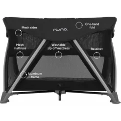 Nuna Playards*- Caviar SENA Aire Playard with Zip-Off Bassinet