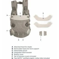 Nuna Front, Hip And Backpack Carriers*- CUDL Clik 4 in 1 Baby Carrier, Fog