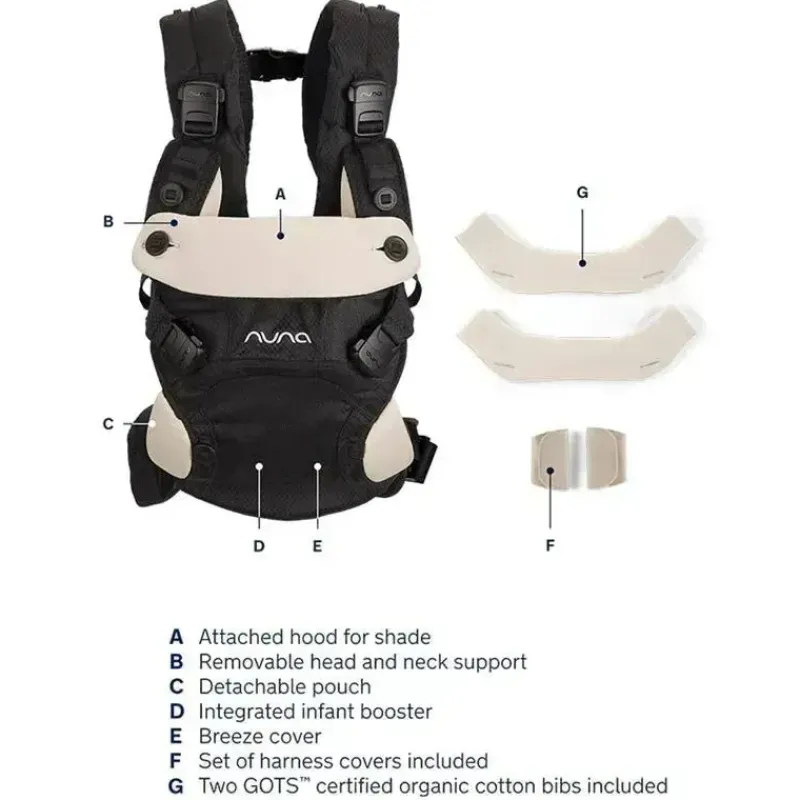 Nuna Front, Hip And Backpack Carriers*- Cudl Clik Carrier, Caviar