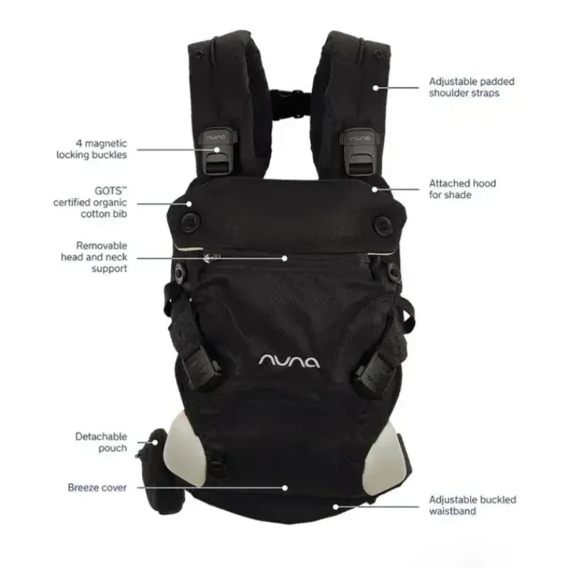 Nuna Front, Hip And Backpack Carriers*- Cudl Clik Carrier, Caviar