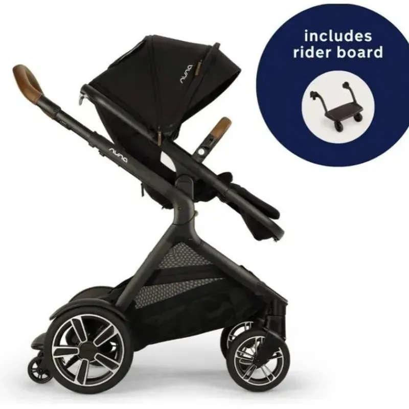 Nuna Single To Double Strollers*- DEMI Next Stroller with Rider Board, Caviar