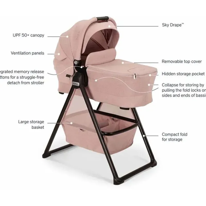 Nuna Bassinets & Carrycots*- LYTL Bassinet + Stand, Thistle