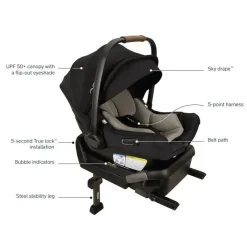 Nuna Infant Car Seats*- Pipa Aire Infant Car Seat With Base, Caviar