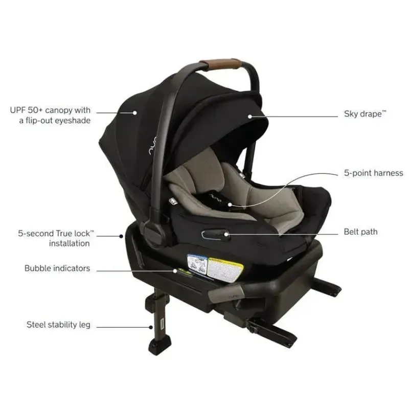 Nuna Infant Car Seats*- Pipa Aire Infant Car Seat With Base, Caviar
