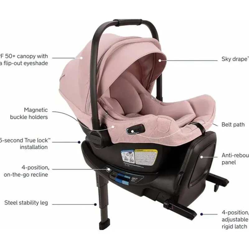 Nuna Infant Car Seats*- PIPA Aire RX Infant Car Seat + PIPA RELX Base with Load Leg, Thistle