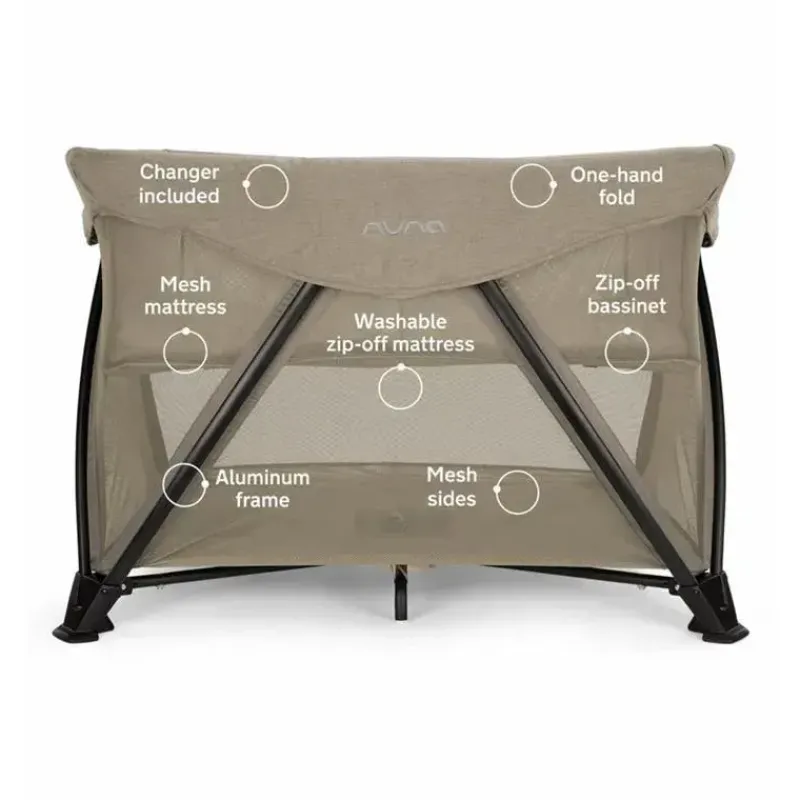 Nuna Playards*- Sena Aire W New Zip-Off Bassinet Playard, Hazelwood